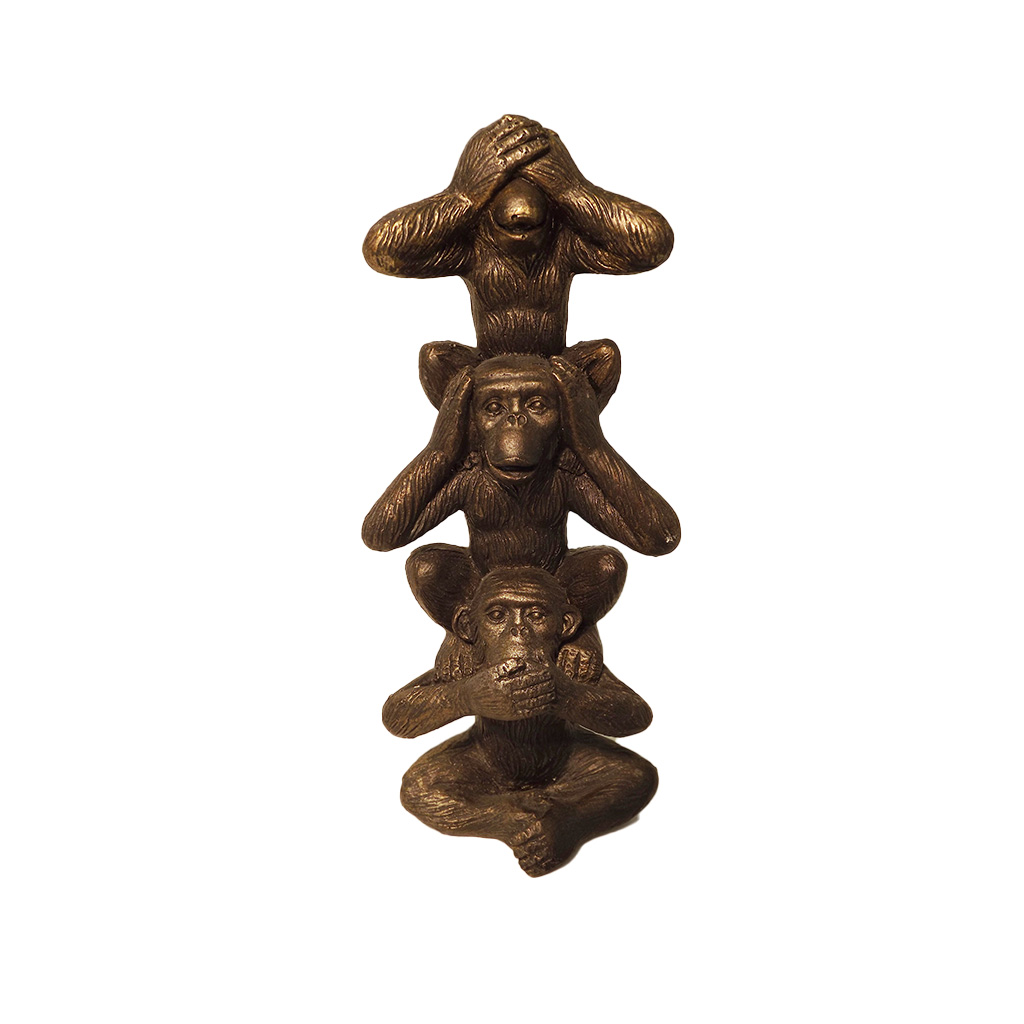 Monkey Tower Hear See No Evil - Höhe 20 cm - Eviro Bambus