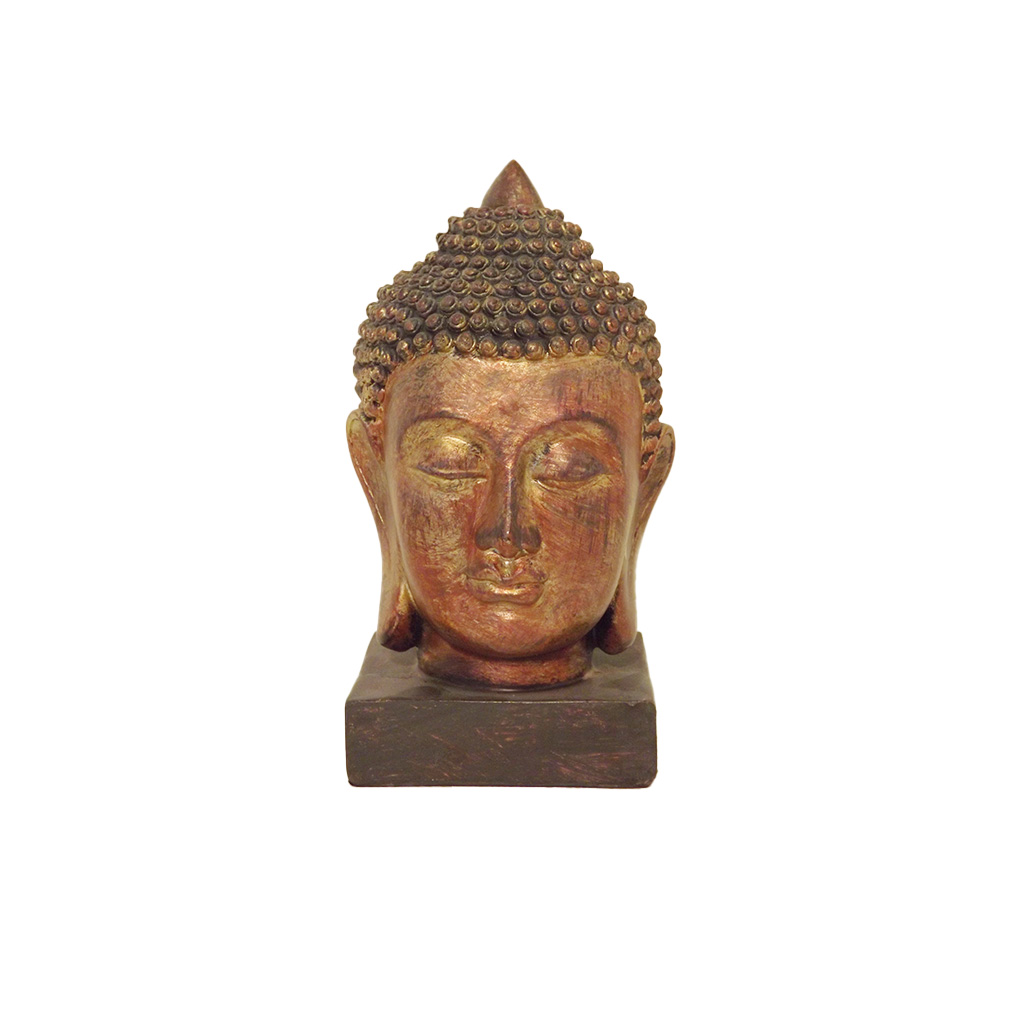 Thailändischer Buddha-Kopf - Goldfarben - Höhe 18 cm - Eviro Bambus