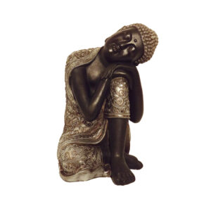 Schlafender Buddha - Silber - Höhe 35 cm - Eviro Bambus
