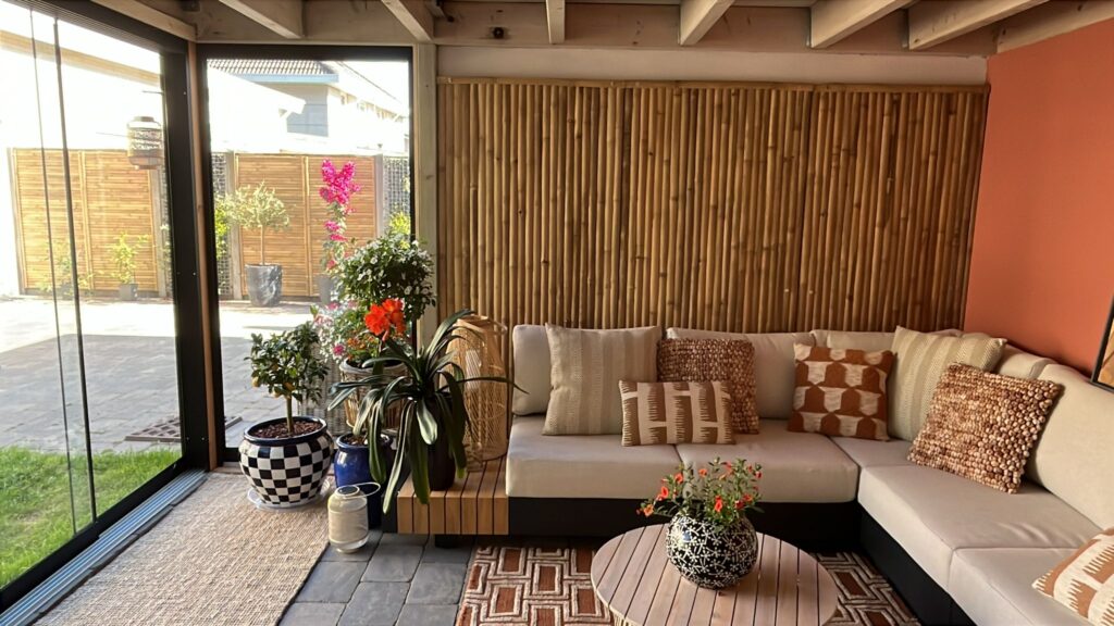 Bambuszaun Streifen - 90 x 200 cm - Natur - Vertikale Latten - Eviro Bambus
