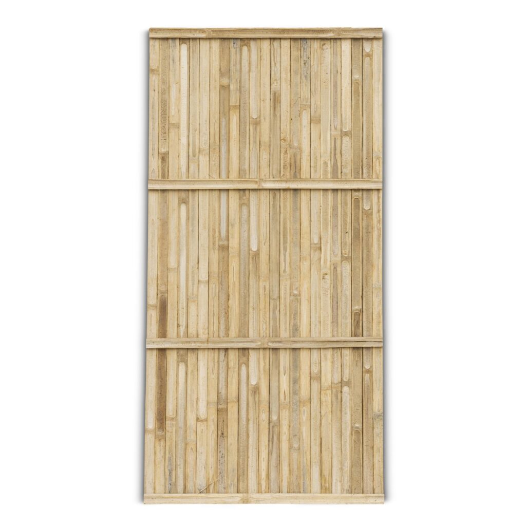 Bambuszaun Streifen - 90 x 180 cm - Natur - Vertikale Latten - Eviro Bambus
