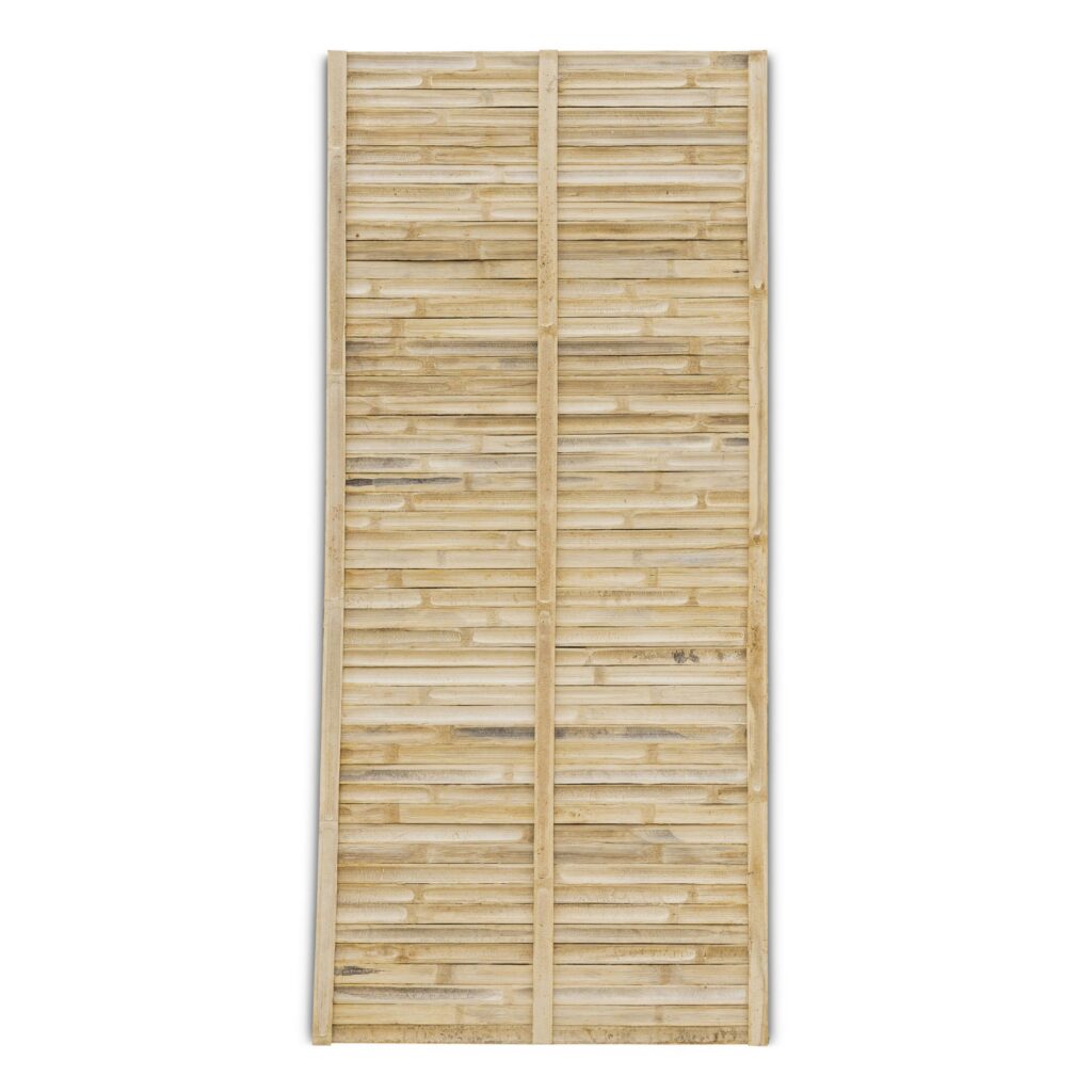 Bambuszaun Streifen - 90 x 200 cm - Dunkel - Horizontale Latten - Eviro Bambus