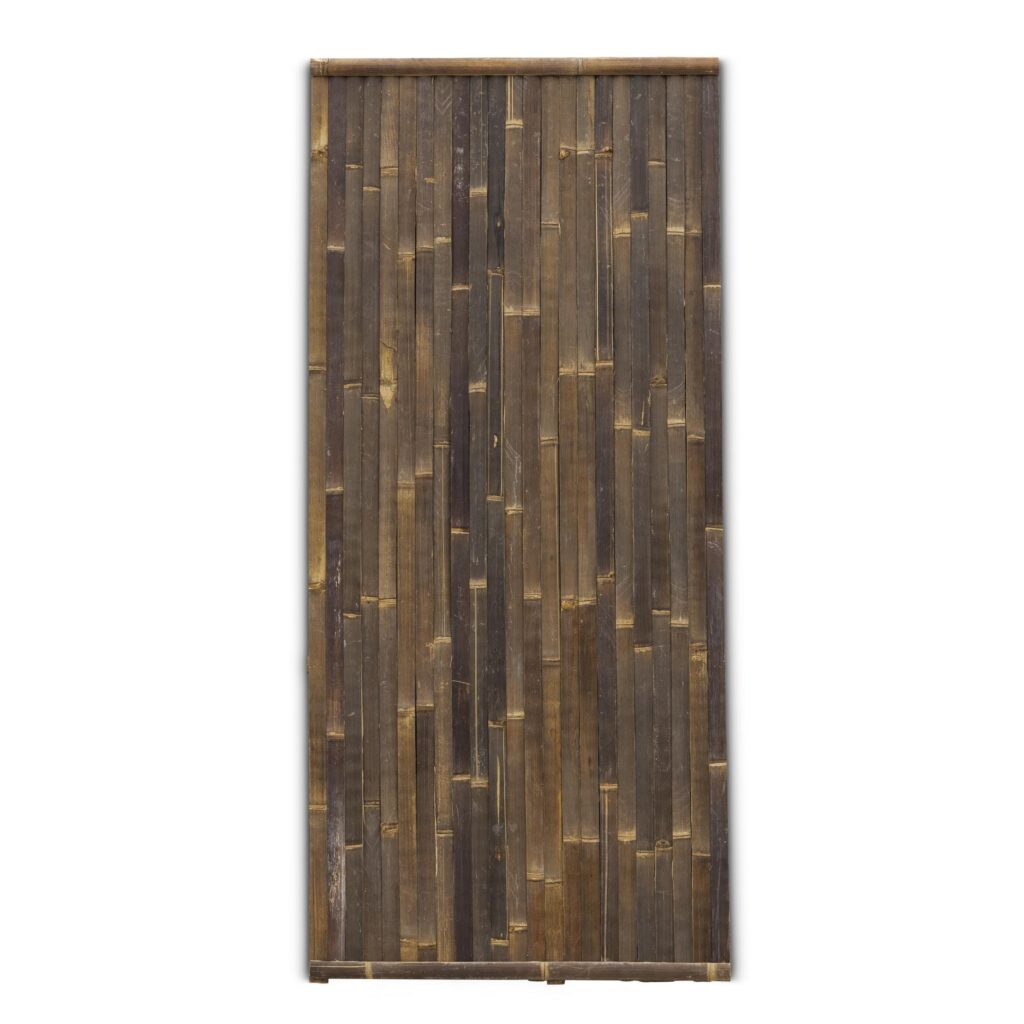 Bambuszaun Streifen - 90 x 200 cm - Dunkel - Vertikale Latten - Eviro Bambus