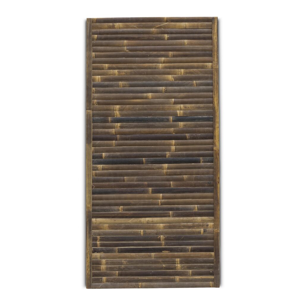 Bambuszaun Streifen - 90 x 180 cm - Dunkel - Horizontale Latten - Eviro Bambus