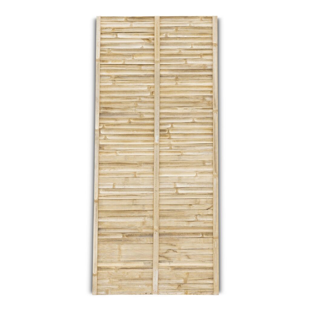 Bambuszaun Streifen - 90 x 200 cm - Natur - Horizontale Latten - Eviro Bambus