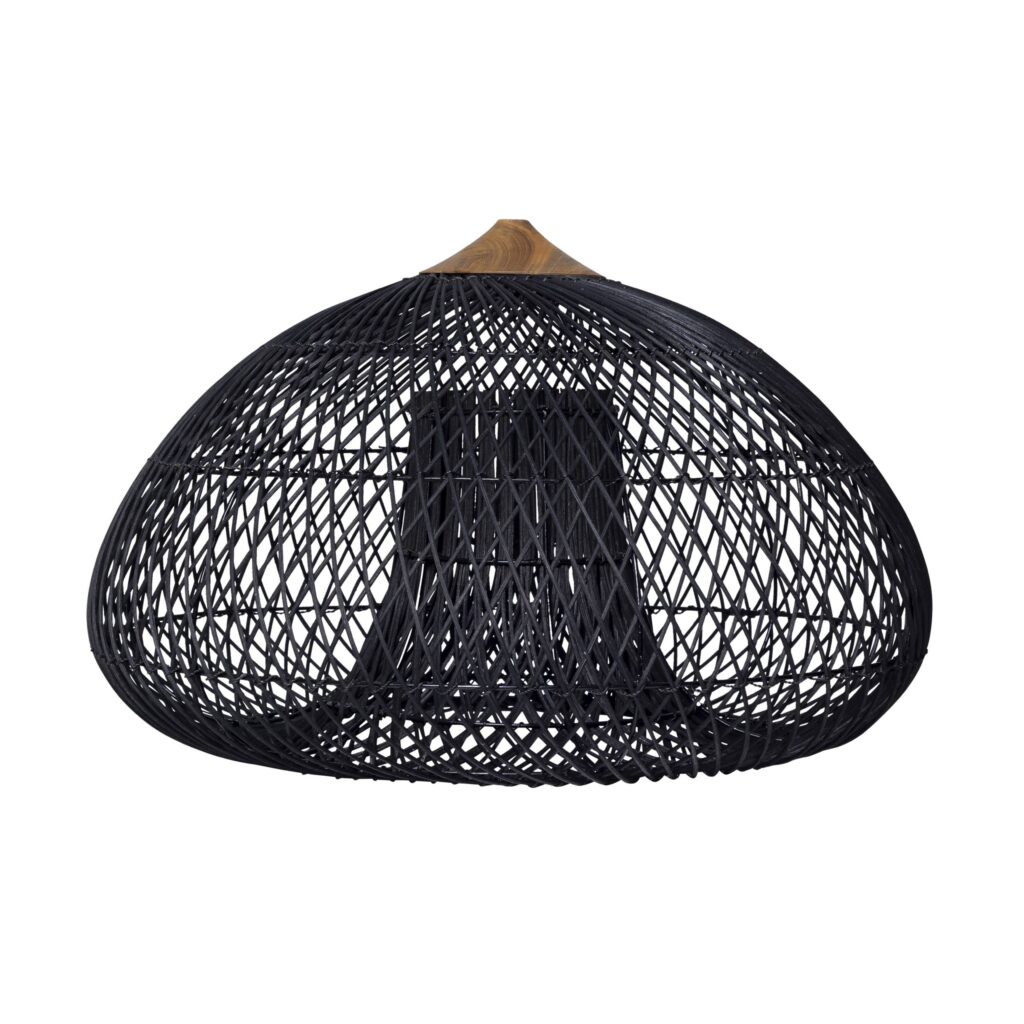 Hängeleuchte Luma - Rattan - Schwarz - 50Ø cm - PVB Collection