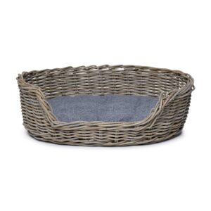 Rattan Hundekorb Oval - 70 cm lang - Naturgrau - PVB Collection