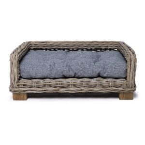 Rattan-Hundekorb Rechteckig - 70 cm lang - Naturgrau - PVB Collection