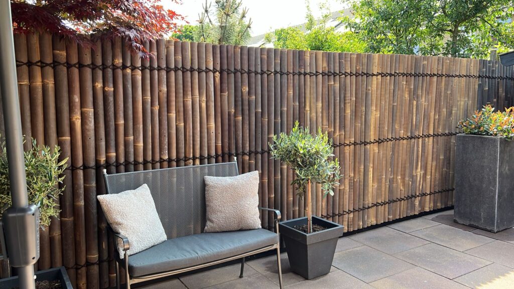 Bambuszaun halbrund - 90 x 240 cm - Dunkel - Eviro Bambus